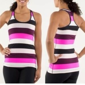 Lululemon Cool Racerback POW STRIPE Raspberry Glo Light tank top